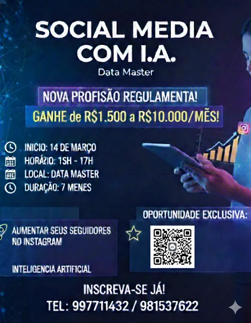 Curso Data Master é o primeiro curso da baixada a preparar os jovens para ser social mídia